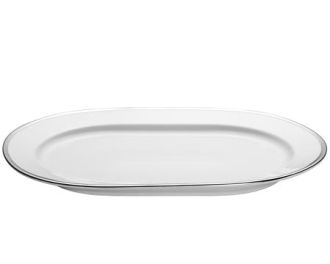 Pillivuyt Bistro serveringsfat ovalt hvit/sølv - 36 cm