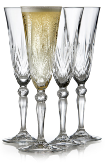Lyngby Glass Champagne Melodia 16cl 4 stk krystall