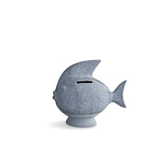 Kähler Sparedyr Gråblå Fisk H 14,5 B 6,5 cm