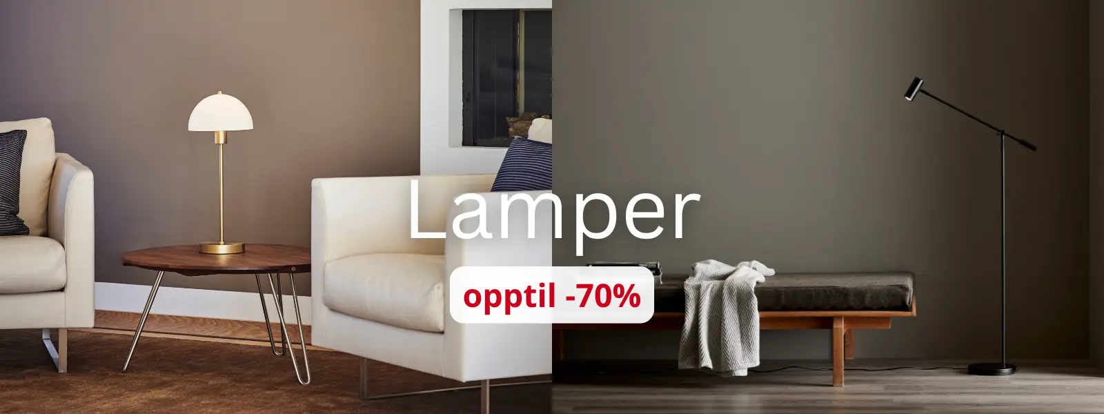 Gulvlamper, taklamper, bordlamper, vegglamper på tilbud.